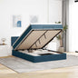 JUNG Vida Ottoman-Bett mit Matratze Dunkelblau 140x190 cm Samt