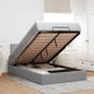 JUNG Vida Ottoman-Bett mit Matratze & LEDs Hellgrau 120x190 cm Stoff