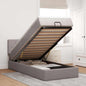 JUNG Vida Ottoman-Bett mit Matratze & LEDs Taupe 80x200 cm Stoff