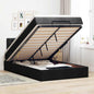 JUNG Vida Ottoman-Bett mit Matratze & LEDs Schwarz 120x200 cm Stoff