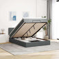 JUNG Vida Ottomane Bett mit Matratze & LEDs Dunkelgrau 140x200 cm Stoff