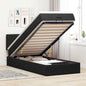 JUNG Vida Ottoman-Bett mit Matratze & LEDs Schwarz 90x200 cm Samt