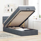 JUNG Vida Ottoman-Bett mit Matratze & LEDs Dunkelgrau 90x190 cm Samt