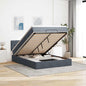 JUNG Vida Ottoman-Bett mit Matratze & LEDs Dunkelgrau 140x200 cm Samt