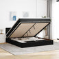 JUNG Vida Ottoman-Bett mit Matratze & LEDs Schwarz 160x200 cm Samt