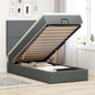 JUNG Vida Ottoman-Bett mit Matratze Dunkelgrau 100x200 cm Stoff
