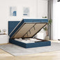 JUNG Vida Ottoman-Bett mit Matratze Blau 140x190 cm Stoff