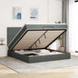 JUNG Vida Ottoman-Bett mit Matratzen Dunkelgrau 200x200 cm Stoff