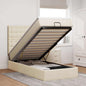 JUNG Vida Ottoman-Bett mit Matratze Creme 80x200 cm Stoff