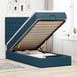 JUNG Vida Ottoman-Bett mit Matratzen Dunkelblau 80x200 cm Samt