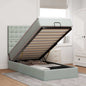 JUNG Vida Ottoman-Bett mit Matratzen Hellgrau 80x200 cm Samt