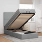 JUNG Vida Ottoman-Bett mit Matratze & LEDs Hellgrau 90x190 cm Stoff
