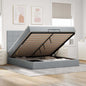 JUNG Vida Ottoman-Bett mit Matratzen & LEDs Hellgrau 200x200 cm Stoff