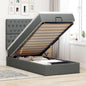 JUNG Vida Ottoman-Bett mit Matratze & LEDs Dunkelgrau 90x190 cm Stoff