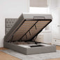 JUNG Vida Ottoman-Bett mit Matratze & LEDs Taupe 120x200 cm Stoff