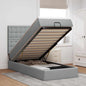 JUNG Vida Ottomane Bett mit Matratze & LEDs Hellgrau 80x200 cm Stoff