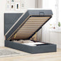 JUNG Vida Ottoman-Bett mit Matratzen & LEDs Dunkelgrau 80x200 cm Samt