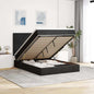 JUNG Vida Ottoman-Bett mit Matratzen & LEDs Schwarz 140x190 cm Samt