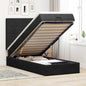 JUNG Vida Ottoman-Bett mit Matratzen & LEDs Schwarz 90x200 cm Samt
