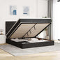 JUNG Vida Ottoman-Bett mit Matratzen & LEDs Schwarz 160x200 cm Samt