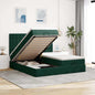 JUNG Vida Ottoman-Bett mit Matratzen & LEDs Dunkelgrün 180x200 cm Samt