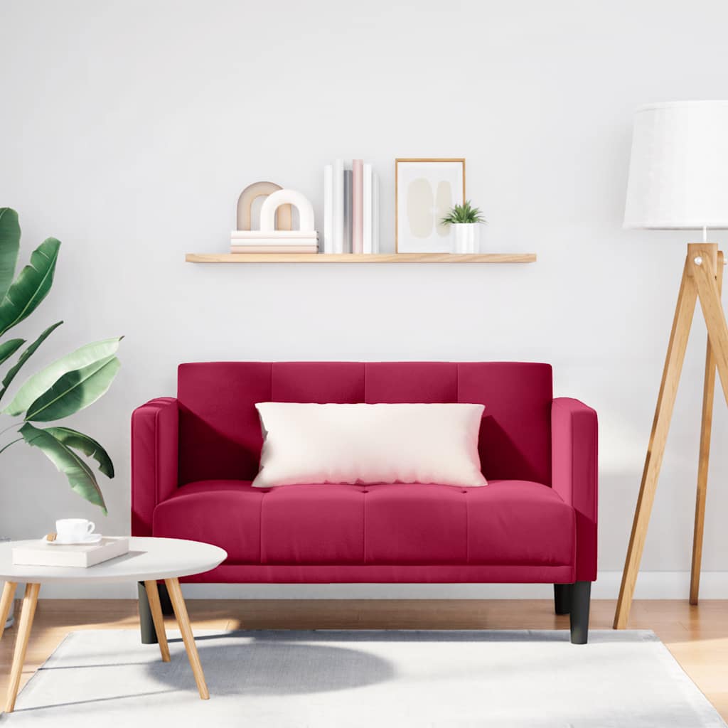 JUNG Vida Zweisitzer-Sofa Weinrot 111 cm Samt