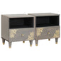 JUNG Vida Nachttisch 2 pcs Grau 40 x 33 x 46 cm Massivholz Mango