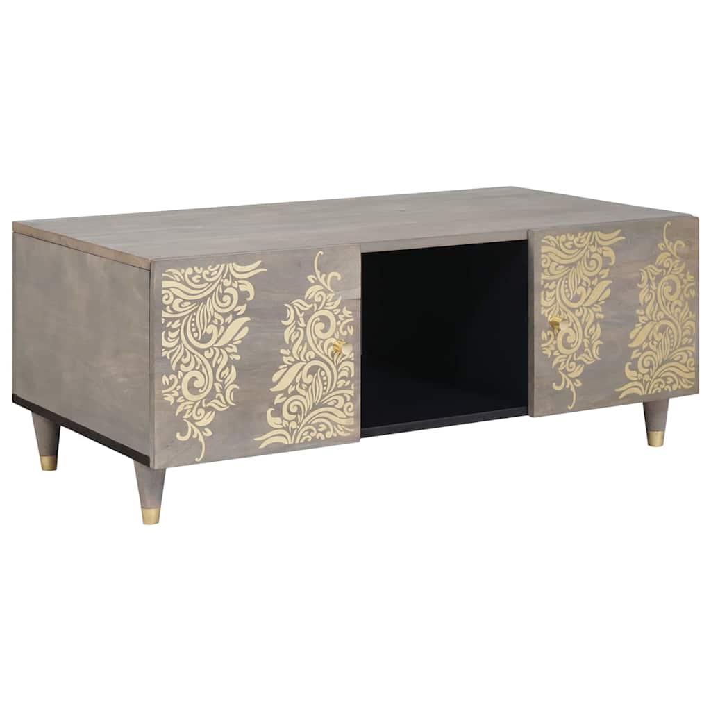 JUNG Vida Couchtisch Grau 100 x 54 x 40 cm Massivholz Mango