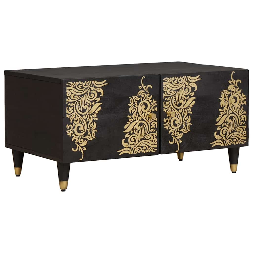 JUNG Vida Couchtisch Schwarz 80 x 50 x 40 cm Massivholz Mango