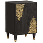 JUNG Vida Badezimmerschrank Schwarz 38 x 33 x 58 cm Massivholz Mango