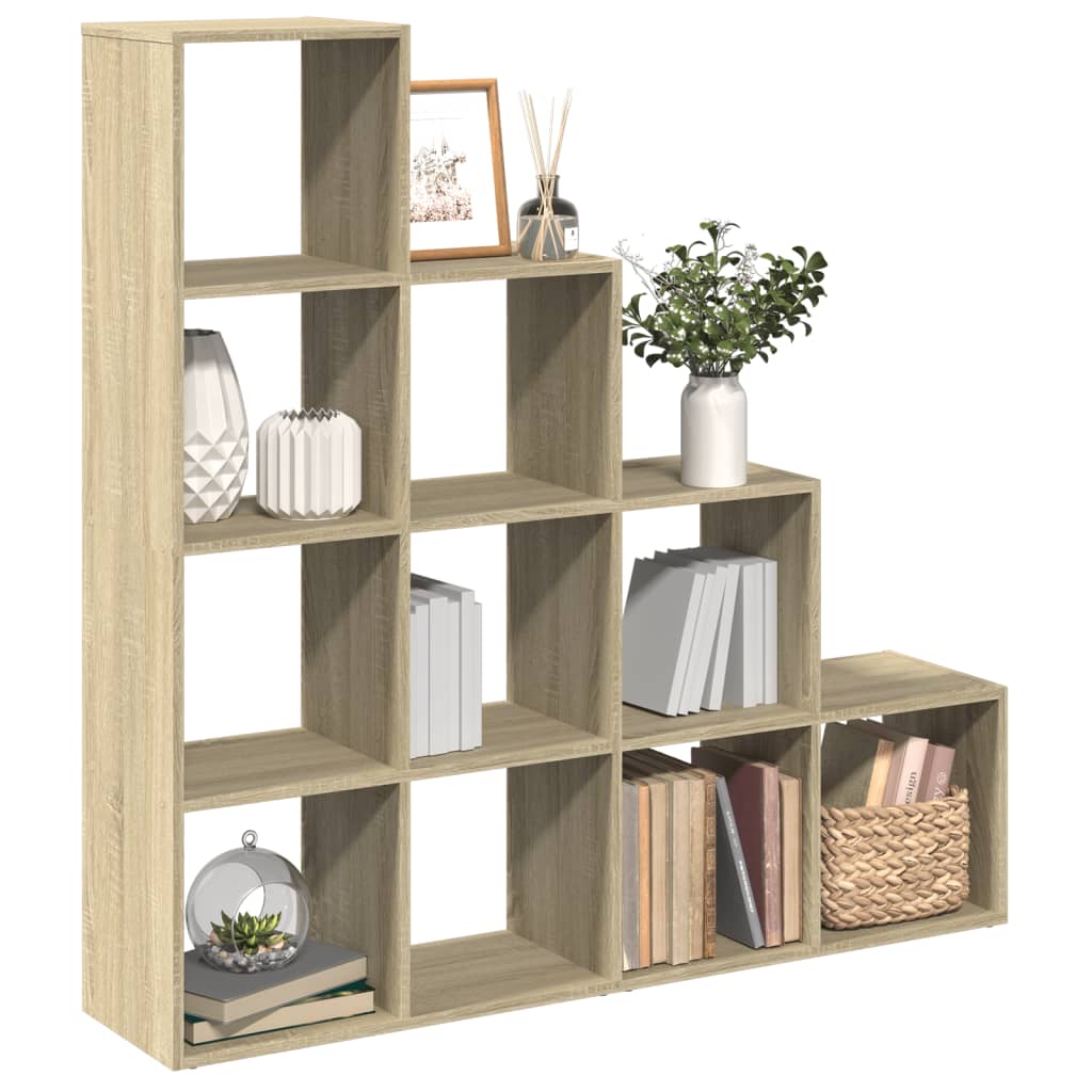 JUNG Vida Raumteiler-Bücherregal 4 Stufen Sonoma-Eiche 131,5x29x131,5 cm