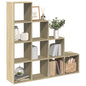 JUNG Vida Raumteiler-Bücherregal 4 Stufen Sonoma-Eiche 131,5x29x131,5 cm
