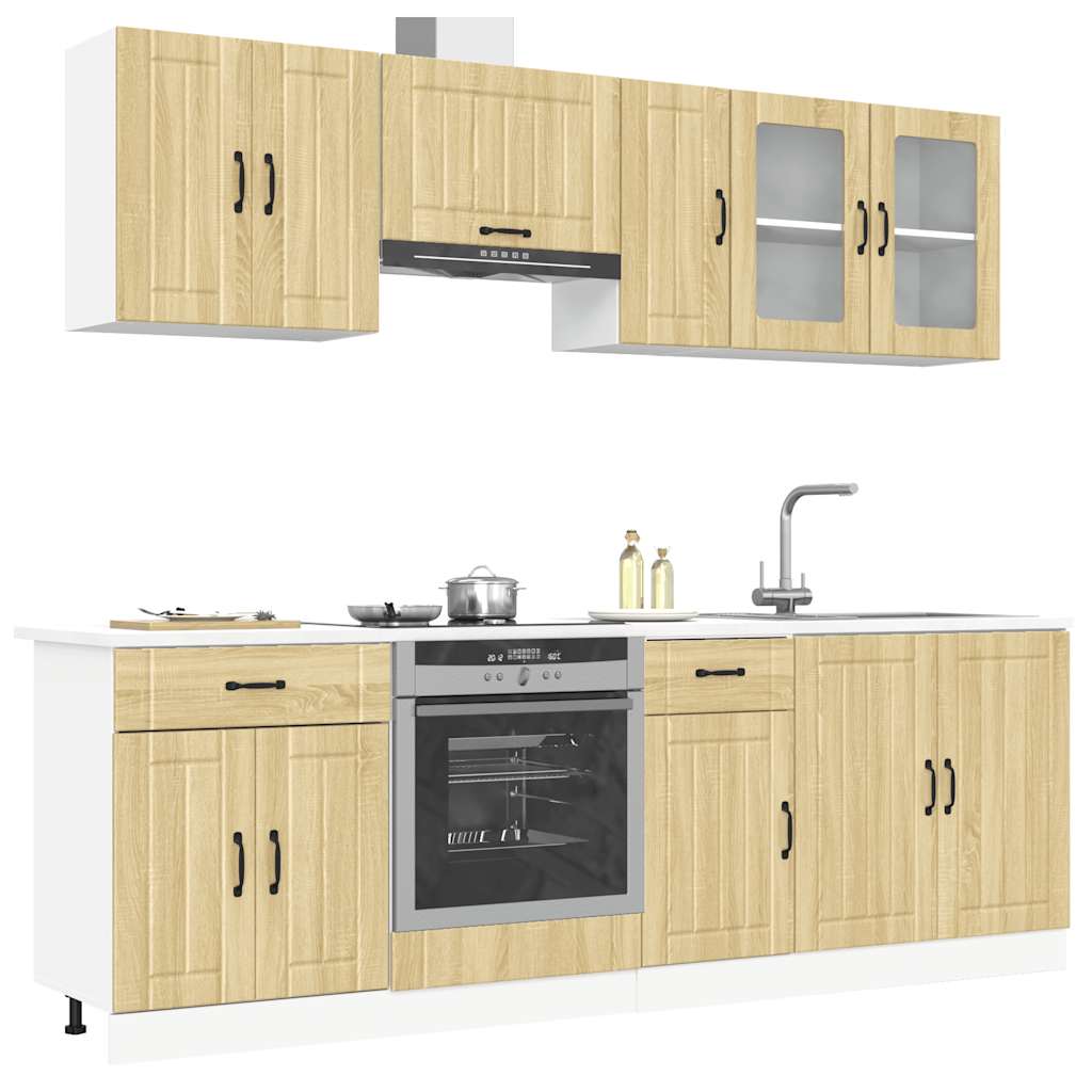 JUNG Vida 8-tlg. Küchenschrank-Set Lucca Sonoma-Eiche Holzwerkstoff