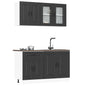 JUNG Vida 4-tlg. Küchenschrank-Set Kalmar Schwarz Holzwerkstoff