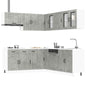 JUNG Vida 11-tlg. Küchenschrank-Set Lucca Betongrau Holzwerkstoff