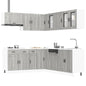 JUNG Vida 11-tlg. Küchenschrank-Set Porto Grau Sonoma Holzwerkstoff