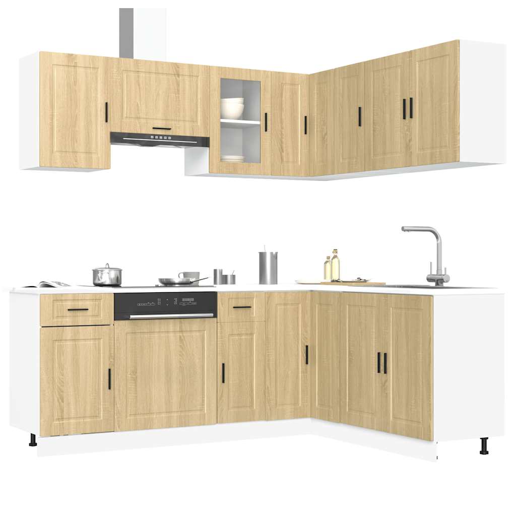 JUNG Vida 11-tlg. Küchenschrank-Set Porto Sonoma-Eiche Holzwerkstoff