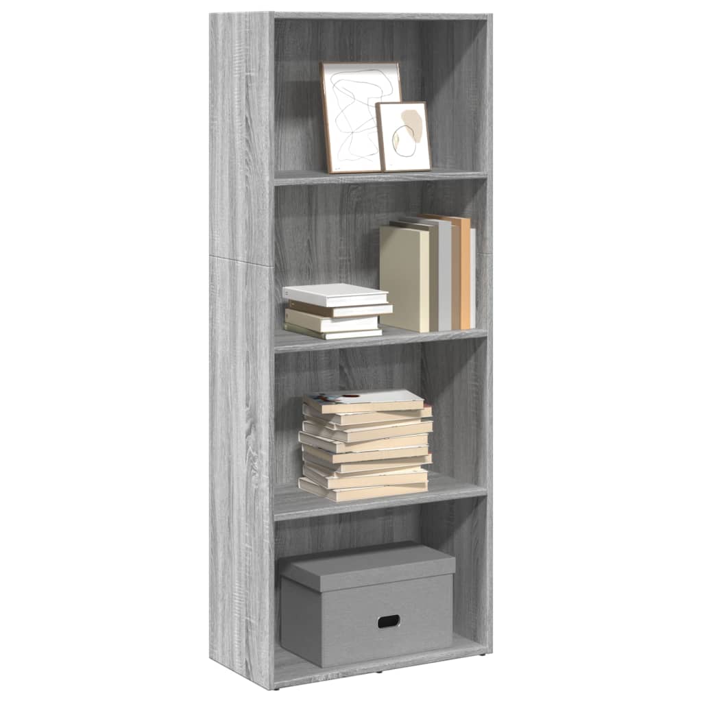 JUNG Vida Bücherregal Grau Sonoma 60x30x152 cm Holzwerkstoff