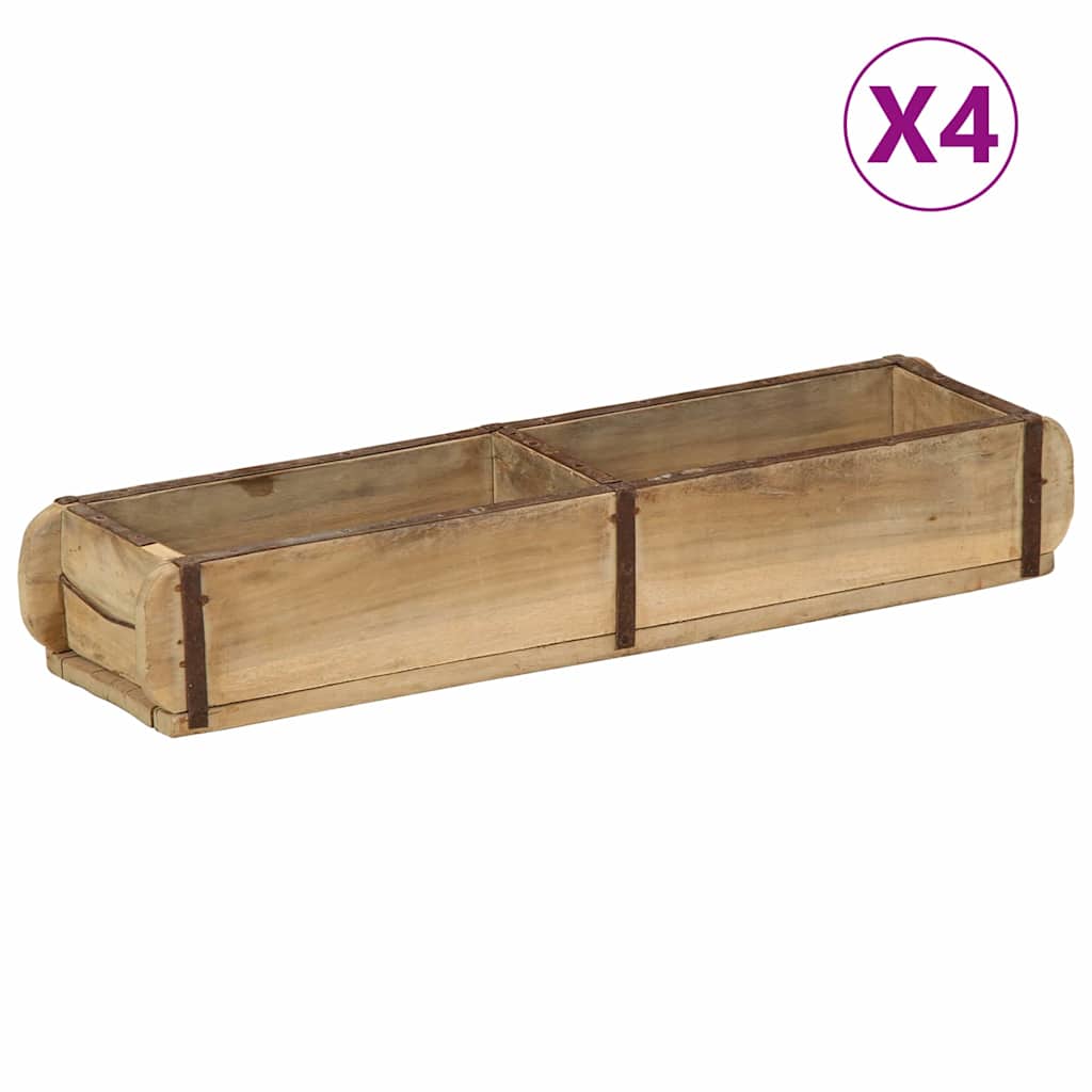 JUNG Vida Tablett 4 pcs Braun 57 x 15 x 9 cm Massives upgecyceltes Holz