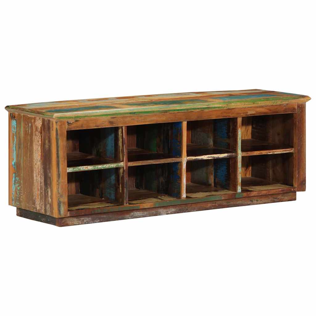 JUNG Vida Schuhschrank Braun 110 x 35 x 40 cm Massives upgecyceltes Holz