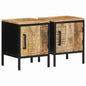 JUNG Vida Nachttisch 2 pcs Braun und Schwarz 30 x 30 x 40 cm