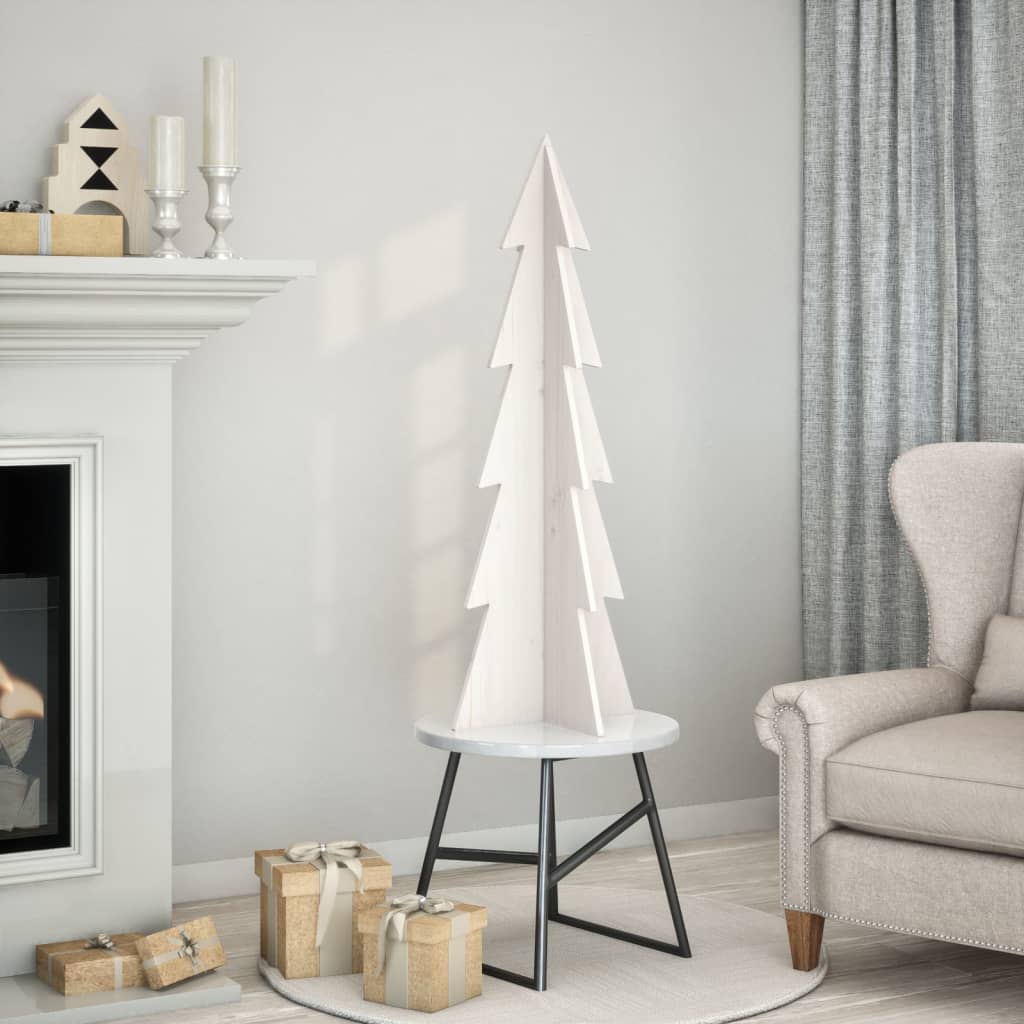 JUNG Vida Weihnachtsbaum zum Schmücken Weiß 112 cm Massivholz Kiefer