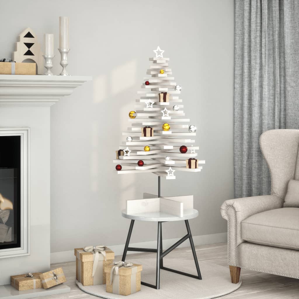 JUNG Vida Weihnachtsbaum zum Schmücken Weiß 100 cm Massivholz Kiefer