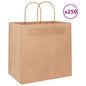 JUNG Vida Papiertragetaschen 250 Stk. mit Henkeln Braun 26x17x25 cm