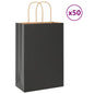 JUNG Vida Papiertragetaschen 50 Stk. mit Henkeln Schwarz 21x11x31 cm