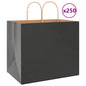 JUNG Vida Papiertragetaschen 250 Stk. mit Henkeln Schwarz 32x22x28 cm