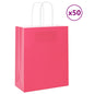 JUNG Vida Papiertragetaschen 50 Stk. mit Henkeln Rosa 18x8x22 cm