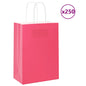 JUNG Vida Papiertragetaschen 250 Stk. mit Henkeln Rosa 15x8x21 cm