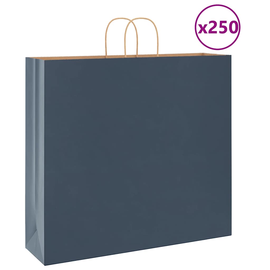 JUNG Vida Papiertragetaschen 250 Stk. mit Henkeln Blau 54x15x49 cm