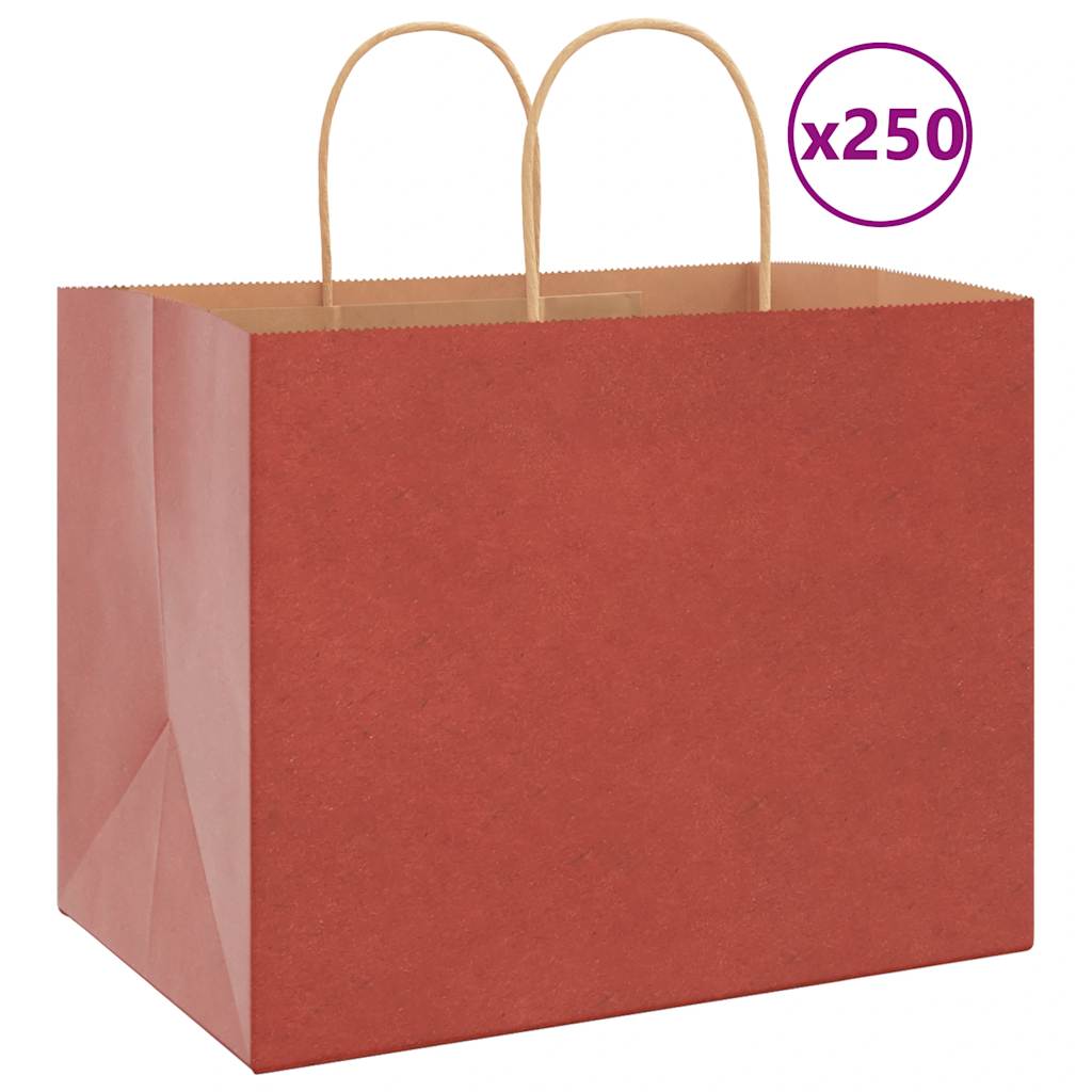 JUNG Vida Papiertragetaschen 250 Stk. mit Henkeln Rot 32x22x24 cm